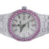 37mm Audemars Piguet Pink Dial Royal Oak Steel Diamond Watch | AP Luxury Diamond Watch For Men | Fully Iced Out Men’s Watch