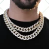 Diamond Miami Cuban Link Choker (19mm) In Yellow Gold Necklace For Men | Hip Hop Style Cuban Link Chain Necklace For Men