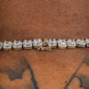 Cluster Tennis Design White Moissanites Studded Necklace (4mm) For Men | Hip Hop Style Beaded Link Chain Necklace For Men