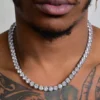 Round White Moissanites Tennis Chain (5mm) Necklace For Men | Hip Hop Style Tennis Chain Necklace For Men