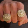 Multi Round Cluster White Moissanites Studded Men’s Ring | Hip Hop Style Men’s Ring