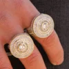 Multi Round Cluster White Moissanites Studded Men’s Ring | Hip Hop Style Men’s Ring