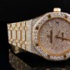 Celebrity Series 41 MM Audemars Piguet Rose Gold Plated White Diamond Men’s Watch | Luxury Diamond Watch For Men | Fully Iced Out Men’s Watch