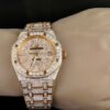 Celebrity Series 41 MM Audemars Piguet Rose Gold Plated White Diamond Men’s Watch | Luxury Diamond Watch For Men | Fully Iced Out Men’s Watch