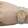 Celebrity Series 37 MM Audemars Piguet Royal Oak Two Tone Plated Diamond Men’s Watch | Luxury Diamond Watch For Men | Fully Iced Out Men’s Watch