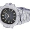 Premium Edition 37.5 MM Patek Philippe White Plated White Diamond Men’s Watch | Luxury Diamond Watch For Men | Fully Iced Out Men’s Watch