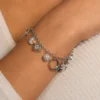 Exotic Charm Link Moissanites Studded Bracelet For Women