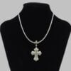 Hip Hop Double Cross Iced Out White Moissanites Studded Pendant | Hip Hop Style Cross Men’s Yellow Plated Pendant