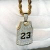 Hip Hop Number 23 Basketball Jersey Yellow Plated Pendant | Hip Hop Number 23 Basketball Jersey Pendant For Men