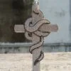 Iced Out Cross Christian Charm Twisted Snake Cross Pendant For Men