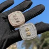 Cuban Link Men’s Fully Ice Out Ring, VVS Moissanite Men’s Diamond High Finish Ring