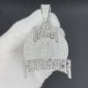 Hip Hop Style Rich Forever Bag Luxury Iced Out White baguettes Studded Pendant For Men