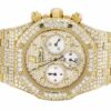 Classic Edition 39 MM Audemars Piguet Yellow Plated White Diamond Men’s Watch | Luxury Diamond Watch For Men | Fully Iced Out Men’s Watch