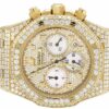 Classic Edition 39 MM Audemars Piguet Yellow Plated White Diamond Men’s Watch | Luxury Diamond Watch For Men | Fully Iced Out Men’s Watch