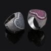 Fully Iced Out Heart Design Statement Ring For Men
