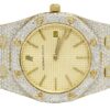 33MM Ladies/Women’s Yellow Plated Audemars Piguet Diamond Watch | Luxury Diamond Watch For Women | Fully Iced Out Women’s Watch