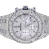 Fully Iced Out Men’s Watch | Royal Oak 41MM Audemars Piguet Chrono Steel White Diamond Watch | AP Luxury Diamond Watch For Men