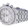 Fully Iced Out Men’s Watch | Royal Oak 41MM Audemars Piguet Chrono Steel White Diamond Watch | AP Luxury Diamond Watch For Men