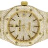 37MM Audemars Piguet Royal Oak Full Yellow Plated Diamond Wristwatch For Men | Luxury Diamond Watch For Men | Fully Iced Out Men’s Classic Wristwatch