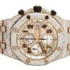 Fully Iced Out Men’s Classic Wristwatch | Yellow Gold Audemars Piguet Royal Oak Offshore Diamond Wristwatch For Men | Luxury Diamond Watch For Men