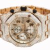 Fully Iced Out Men’s Classic Wristwatch | Yellow Gold Audemars Piguet Royal Oak Offshore Diamond Wristwatch For Men | Luxury Diamond Watch For Men