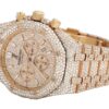 Royal Oak 41MM Audemars Piguet Rose Gold Plated Diamond Wristwatch For Men | Fully Iced Out Men’s Classic Wristwatch | Luxury Diamond Watch For Men