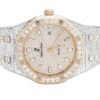 Luxury Diamond Watch For Men | Men’s 41 MM Audemars Piguet Royal Oak Yellow Plated Stainless Steel with White Diamond Watch | Fully Iced Out Men’s Classic Wristwatch