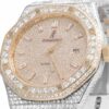 Luxury Diamond Watch For Men | Men’s 41 MM Audemars Piguet Royal Oak Yellow Plated Stainless Steel with White Diamond Watch | Fully Iced Out Men’s Classic Wristwatch