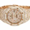 Luxury Diamond Watch For Men | Men’s 41 MM Audemars Piguet Royal Oak Yellow Gold Plated with White Diamond Wristwatch | Fully Iced Out Men’s Classic Wristwatch