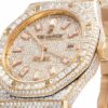 Luxury Diamond Watch For Men | Men’s 41 MM Audemars Piguet Royal Oak Yellow Gold Plated with White Diamond Wristwatch | Fully Iced Out Men’s Classic Wristwatch