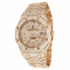 Luxury Diamond Watch For Men | Men’s 41 MM Audemars Piguet Royal Oak Yellow Gold Plated with White Diamond Wristwatch | Fully Iced Out Men’s Classic Wristwatch