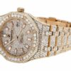 Luxury Diamond Watch For Men | Men’s 41 MM Audemars Piguet Royal Oak Yellow Gold Plated with White Diamond Wristwatch | Fully Iced Out Men’s Classic Wristwatch