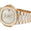 Patek Philippe Nautilus 5711 Baguette Diamond Yellow Gold Wristatch For Men | Fully Iced Out Men’s Classic Wristwatch | Luxury Diamond Watch For Men