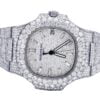 Premium Series Patek Philippe White Plated White Diamond Men’s Watch | Luxury Diamond Watch For Men | Fully Iced Out Men’s Watch