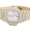 Patek Philippe Nautilus 3800/001 with White Diamond Wristwatch For Women | Fully Iced Out Women’s Classic Wristwatch | Luxury Diamond Watch For Women