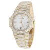 Patek Philippe Nautilus 3800/001 with White Diamond Wristwatch For Women | Fully Iced Out Women’s Classic Wristwatch | Luxury Diamond Watch For Women