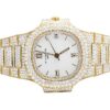 Patek Philippe Nautilus 3800/001 with White Diamond Wristwatch For Women | Fully Iced Out Women’s Classic Wristwatch | Luxury Diamond Watch For Women