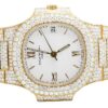 Patek Philippe Nautilus 3800/001 with White Diamond Wristwatch For Women | Fully Iced Out Women’s Classic Wristwatch | Luxury Diamond Watch For Women