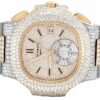 Patek Philippe Nautilus 5980/1AR-001 With White Diamond Two Tone Plated Watch For Men | Fully Iced Out Men’s Classic Wristwatch | Luxury Diamond Watch For Men
