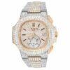 Patek Philippe Nautilus 5980/1AR-001 With White Diamond Two Tone Plated Watch For Men | Fully Iced Out Men’s Classic Wristwatch | Luxury Diamond Watch For Men