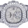 Classic Series Patek Philippe White Plated White Diamond Men’s Watch | Luxury Diamond Watch For Men | Fully Iced Out Men’s Watch