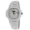 Fully Iced Out Men’s Classic Wristwatch | Patek Philippe Nautilus 5711/1A-011 With White Diamond Wristwatch For Men | Luxury Diamond Watch For Men