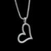Open Heart Necklace Pendant With Chain | Bling Heart Pendant Necklace | Love Necklace Heart Pendant | Men & Women Heart Pendant | Luxury Jewelry Hip Hop Necklace | Hip Hop Pendant For Men / Women