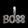 White Baguette Moissanite Boss Pendant In White Gold Pendant Necklace For Men | Hip Hop Style Big Pendant Necklace For Men