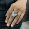 Full Iced Out Butterfly White Moissanites Studded Hip Hop Ring For Men/Women