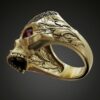 Patterned Skull Face Black Moissanites Unique Diamond Biker’s Ring For Men