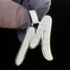 Fully Ice Out M Initial Letter Pendant | Hip Hop Style Real Moissanite Studded Men’s Alphabet Pendant