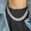 Iced Out 12MM Moissanite Round Cuban Link Chain Bracelet & Necklace For Men
