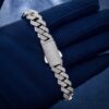 Iced Out 12MM White Moissanite Prong Cuban Link Bracelet For Men | Rapper Style Hip-Hop Bracelet