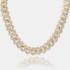 Iced Out White Moissanites Prong Cuban Link Chain Choker Necklace For Men | Hip Hop Design Necklace For Men